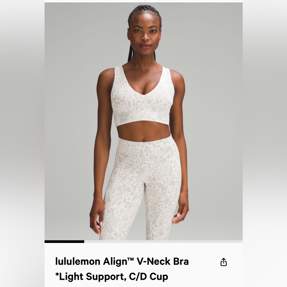 Lululemon Align V Neck Bra, C/D cup, size 8